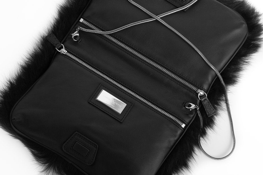 Amy Handbag with Crossbody Shoulder strap Genuine Leather Grey
